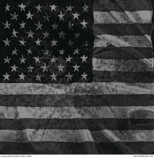 Gray American Flag Printed Vinyl Sheet/Wrap