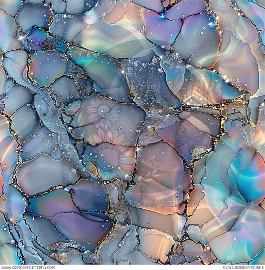 Gray Holographic Ink 8 Printed Vinyl Sheet/Wrap