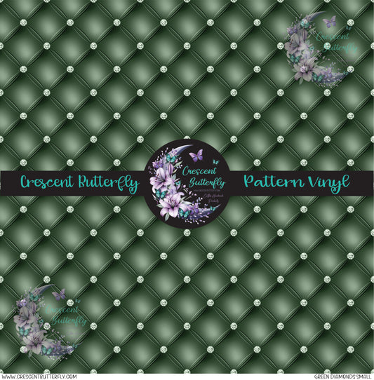 Green Diamonds Small Printed Vinyl Sheet/Wrap