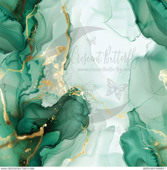 Green Gold Marble 1 Printed Vinyl Sheet/Wrap
