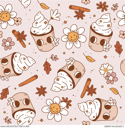 Groovy Halloween 5 Printed Vinyl Sheet/Wrap