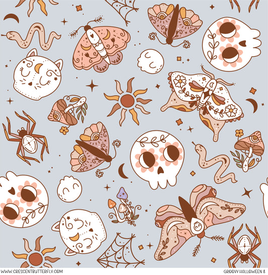 Groovy Halloween 8 Printed Vinyl Sheet/Wrap