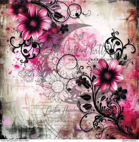 Grunge Garden 5 Printed Vinyl Sheet/Wrap