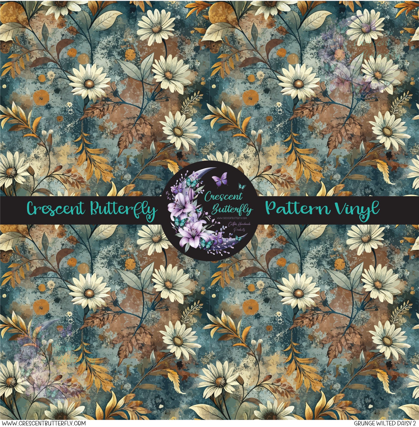 Grunge Wilted Daisy 2 Printed Vinyl Sheet/Wrap