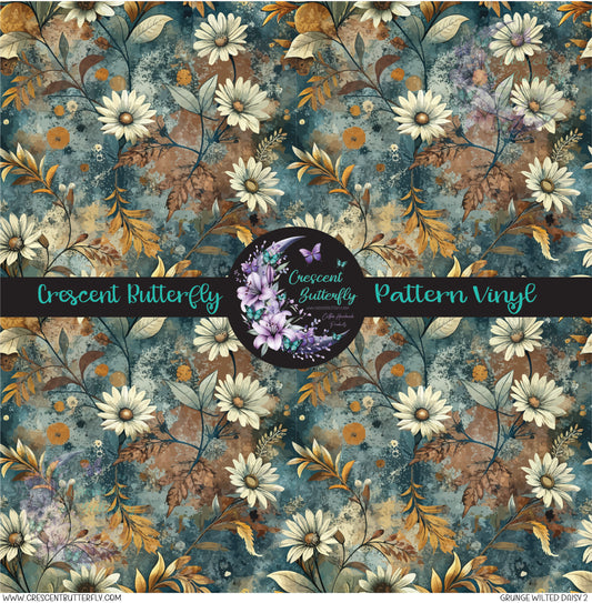 Grunge Wilted Daisy 2 Printed Vinyl Sheet/Wrap