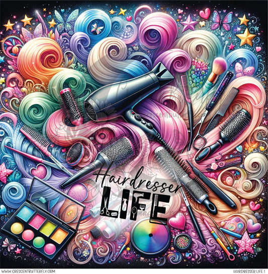 Hairdresser Life 1 Printed Vinyl Sheet/Wrap