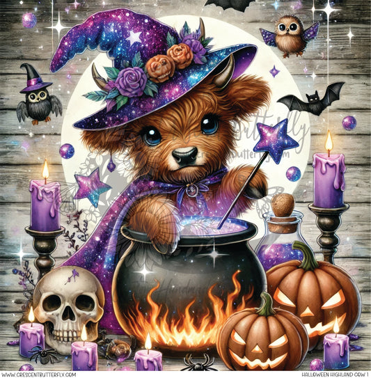 Halloween Highland Cow 1 Printed Vinyl Sheet/Wrap