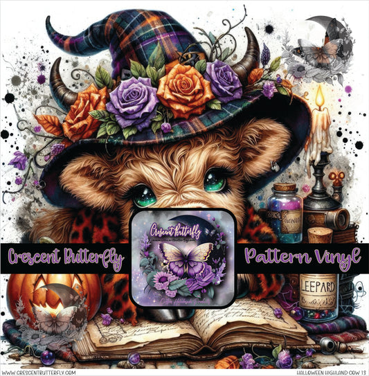 Halloween Highland Cow 13 Printed Vinyl Sheet/Wrap