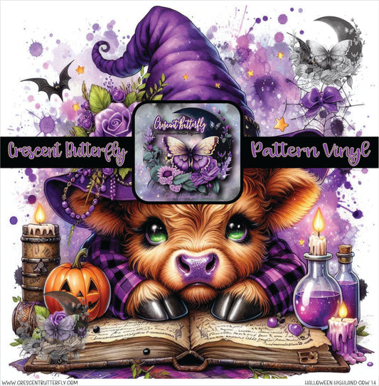 Halloween Highland Cow 14 Printed Vinyl Sheet/Wrap