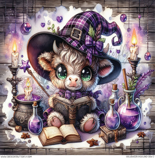 Halloween Highland Cow 2 Printed Vinyl Sheet/Wrap