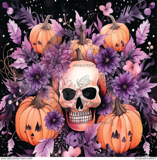 Halloween Pumpkin 7 Printed Vinyl Sheet/Wrap