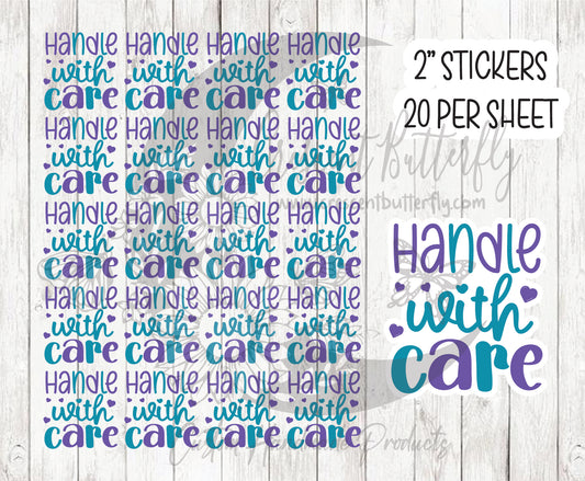 Handle with Care Vinyl Sticker Sheet