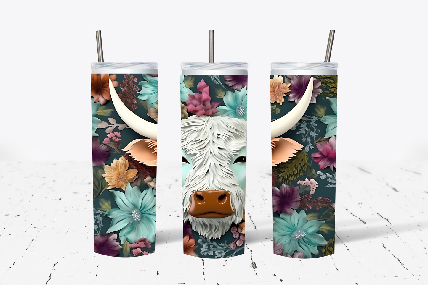 Highland Cow 11 3D Sublimation Tumbler