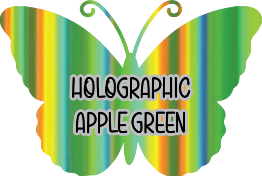 Holographic Apple Green Pre-Cut Pinstripe Vinyl Sheet