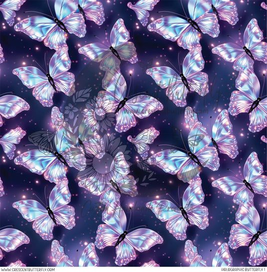 Holographic Butterfly 1 Printed Vinyl Sheet/Wrap