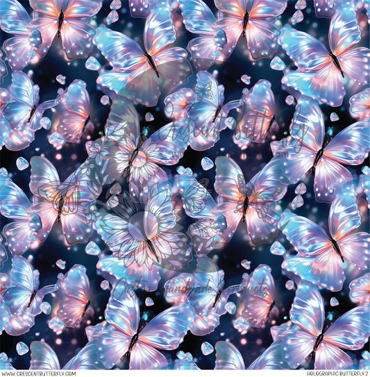 Holographic Butterfly 2 Printed Vinyl Sheet/Wrap