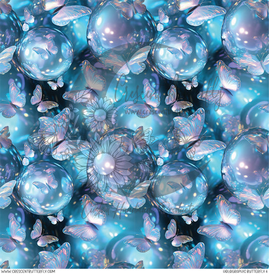 Holographic Butterfly 4 Printed Vinyl Sheet/Wrap