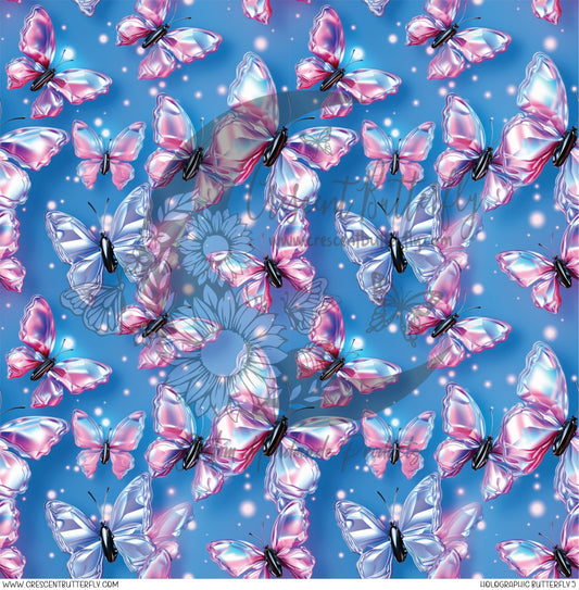 Holographic Butterfly 5 Printed Vinyl Sheet/Wrap
