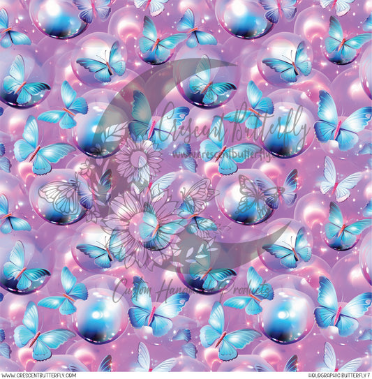 Holographic Butterfly 7 Printed Vinyl Sheet/Wrap