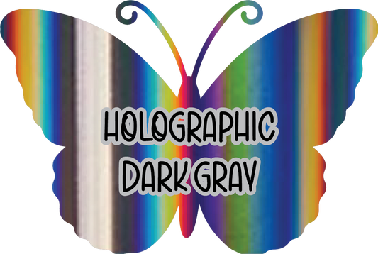Holographic Dark Gray Pre-Cut Pinstripe Vinyl Sheet