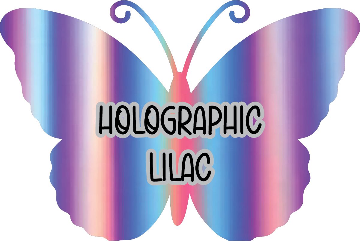 Holographic Lilac Pre-Cut Pinstripe Vinyl Sheet