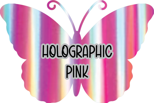 Holographic Pink Pre-Cut Pinstripe Vinyl Sheet
