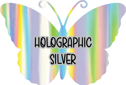 Holographic Silver Pre-Cut Pinstripe Vinyl Sheet