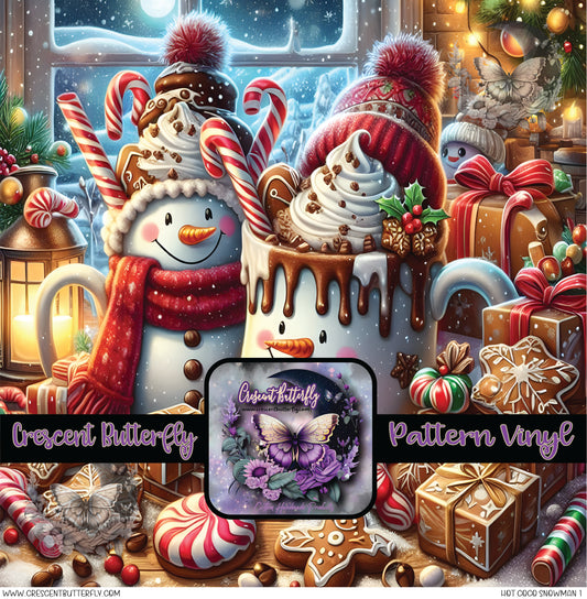 Hot Coco Snowman 1 Printed Vinyl Sheet/Wrap