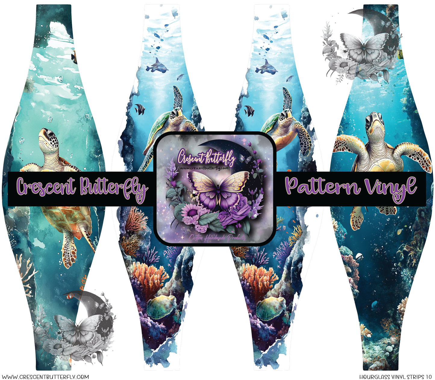 Hourglass Vinyl Strips 10 Printed Vinyl Sheet/Wrap