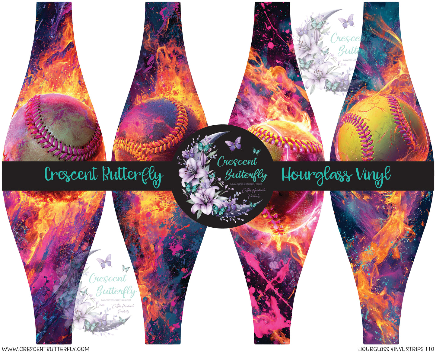 Hourglass Vinyl Strips 110 Printed Vinyl Sheet/Wrap