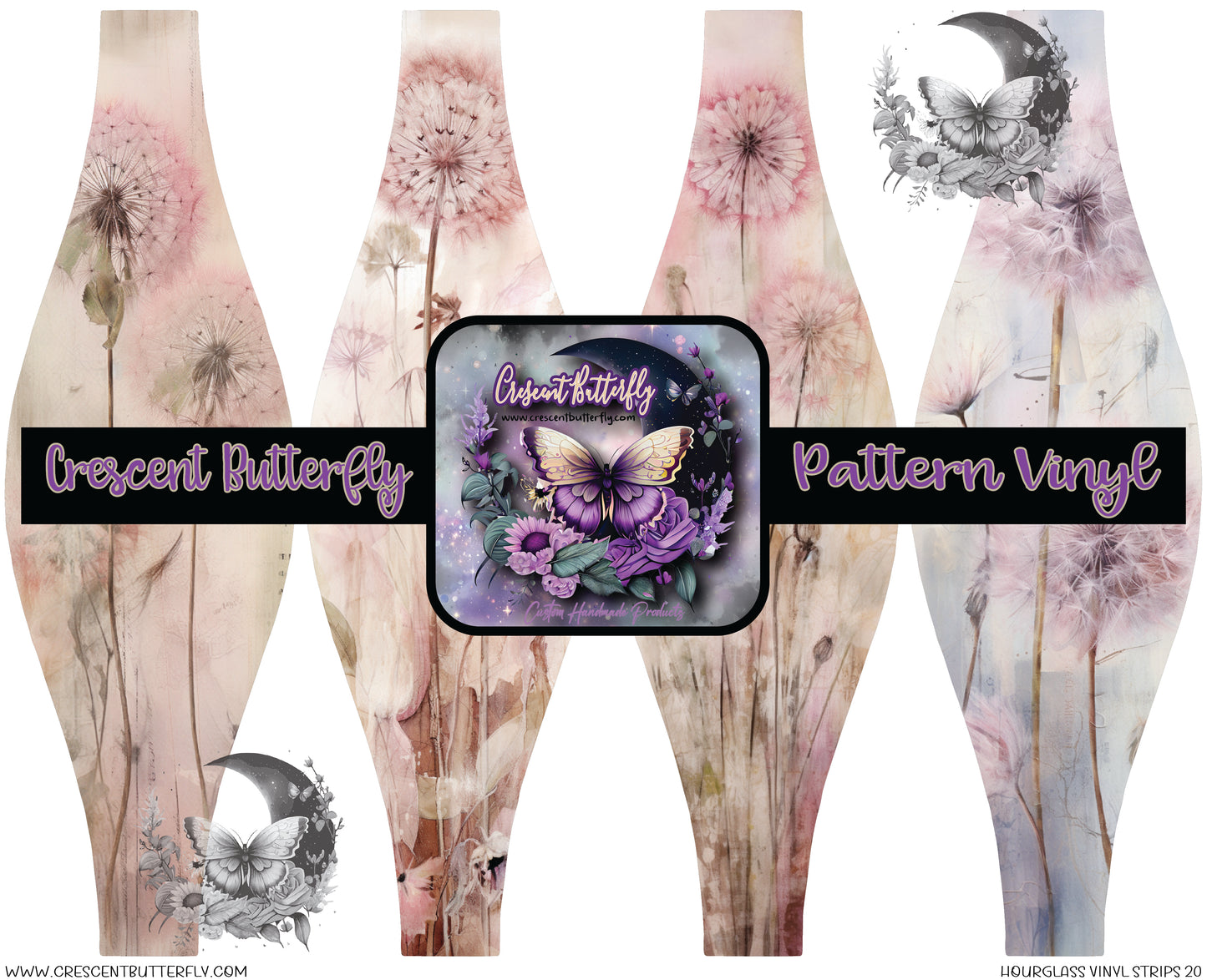 Hourglass Vinyl Strips 20 Printed Vinyl Sheet/Wrap