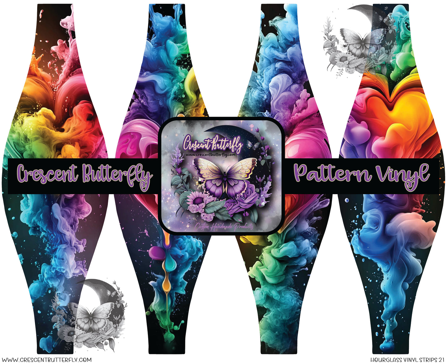 Hourglass Vinyl Strips 21 Printed Vinyl Sheet/Wrap