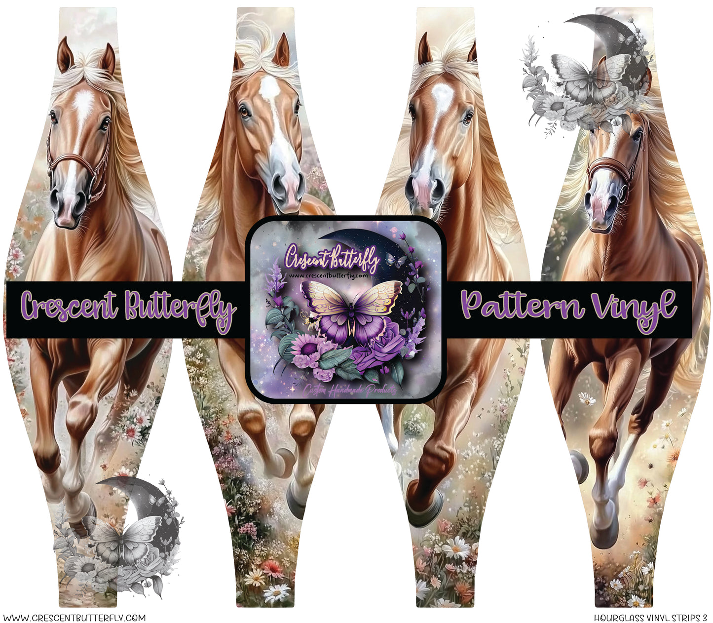 Hourglass Vinyl Strips 3 Printed Vinyl Sheet/Wrap