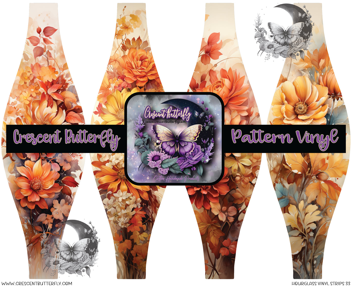 Hourglass Vinyl Strips 33 Printed Vinyl Sheet/Wrap