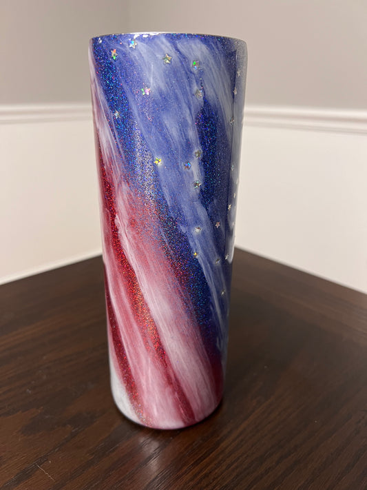 RTS #2 American Flag Milkyway 20oz Skinny Tumbler-Pre Made-RTS