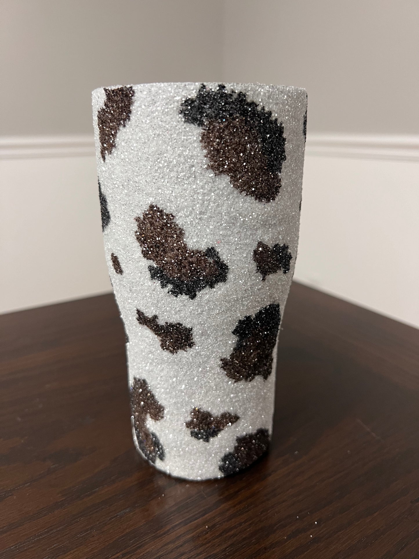 RTS #48 Glitter Cow Print -20oz Curve Tumbler-Pre Made-RTS