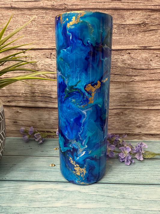 RTS #86 Ocean of Gold-30oz Skinny Tumbler-Pre Made-RTS