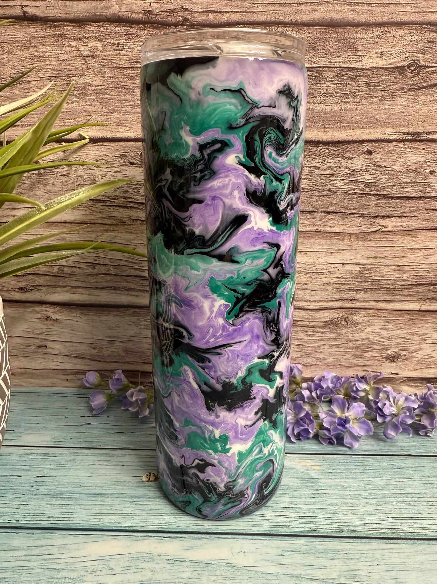 Calming Iris Handmade Custom Epoxy Tumbler