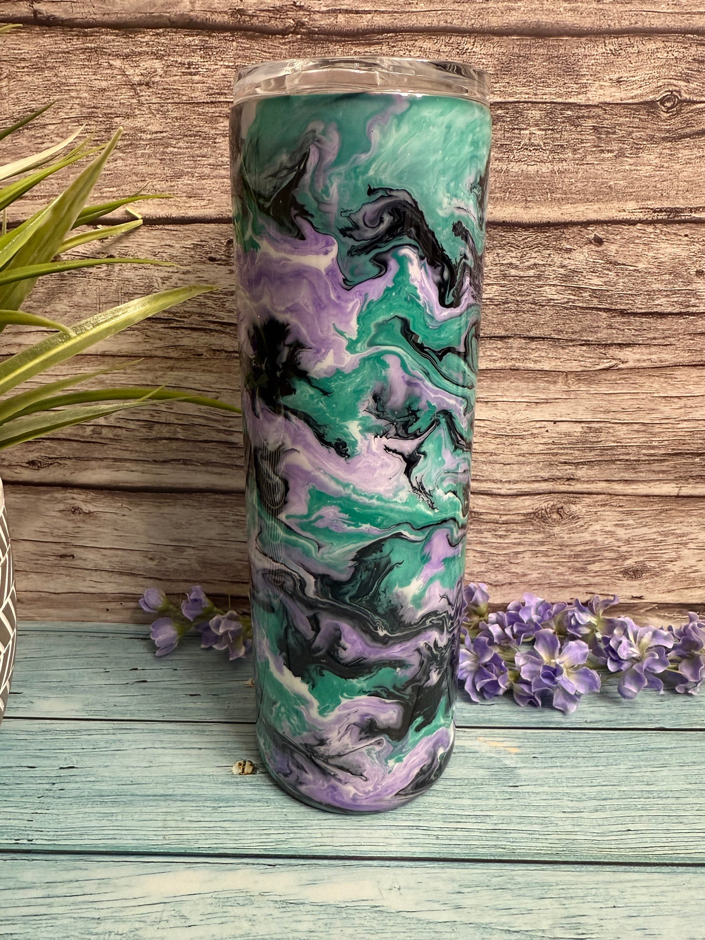 Calming Iris Handmade Custom Epoxy Tumbler