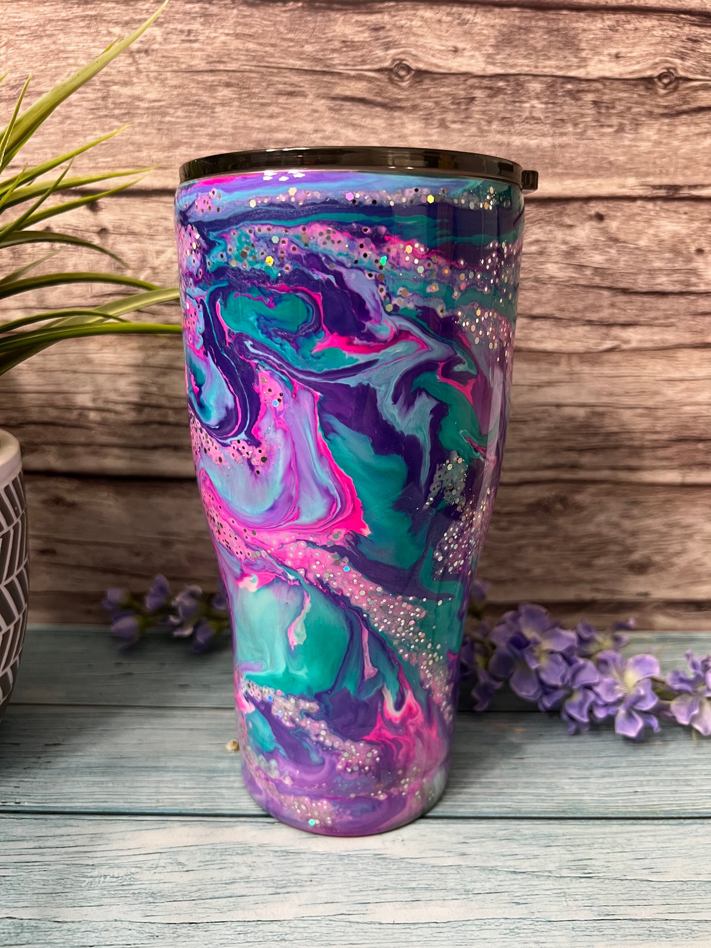 RTS #54 -30oz Modern Curve Tumbler-Unicorn Clouds-Pre Made-RTS