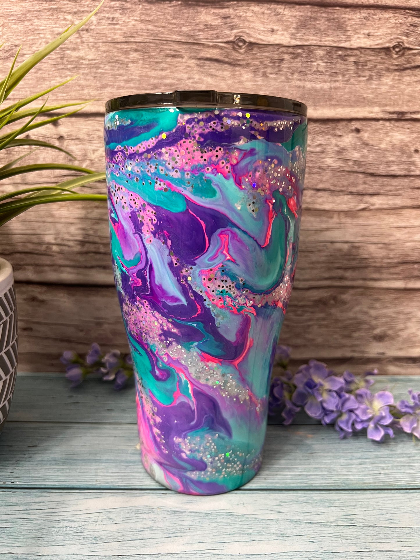 RTS #54 -30oz Modern Curve Tumbler-Unicorn Clouds-Pre Made-RTS