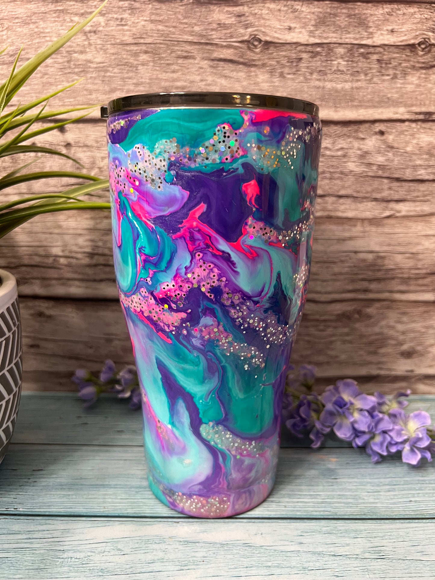 RTS #54 -30oz Modern Curve Tumbler-Unicorn Clouds-Pre Made-RTS