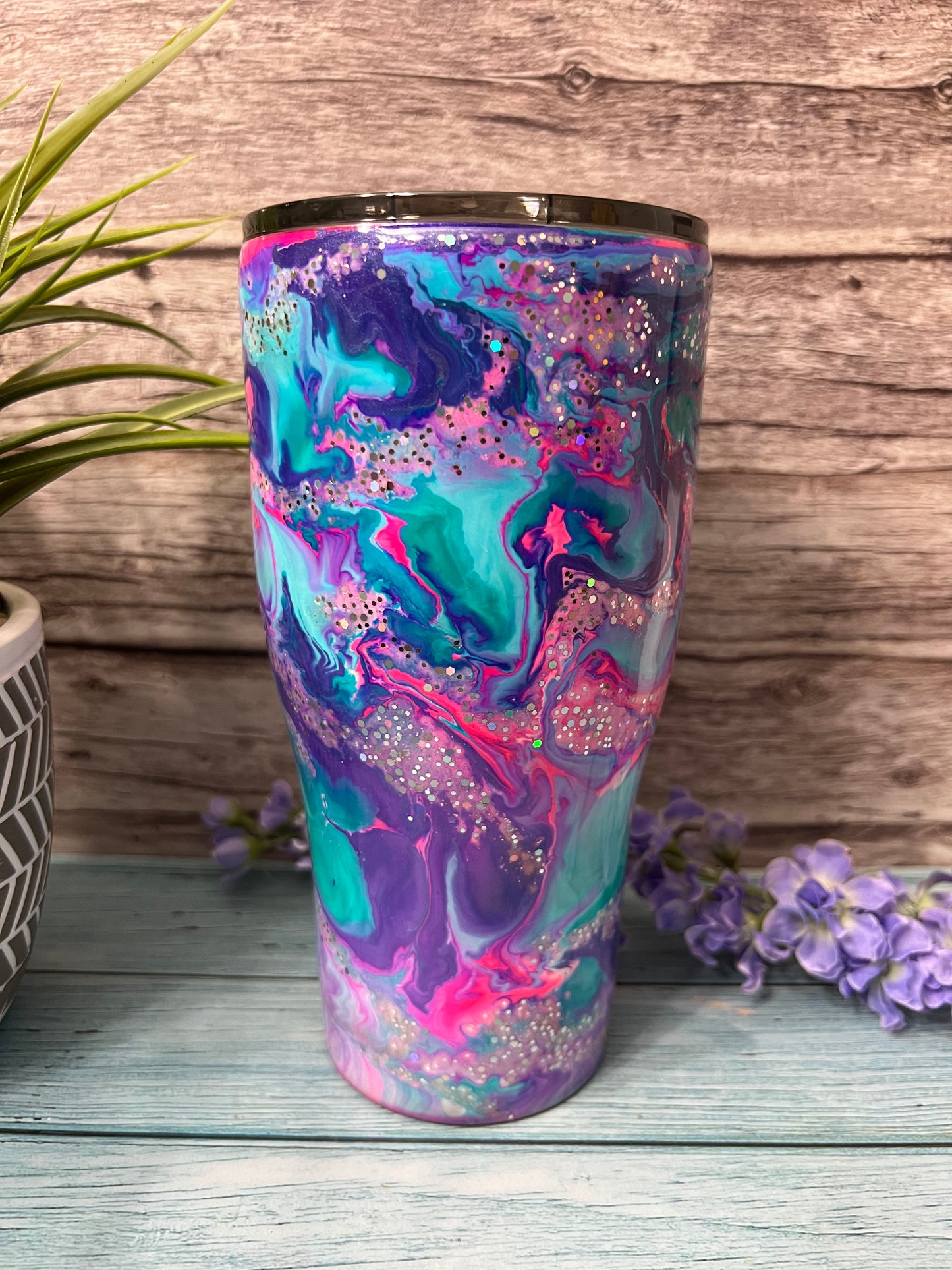 RTS #54 -30oz Modern Curve Tumbler-Unicorn Clouds-Pre Made-RTS