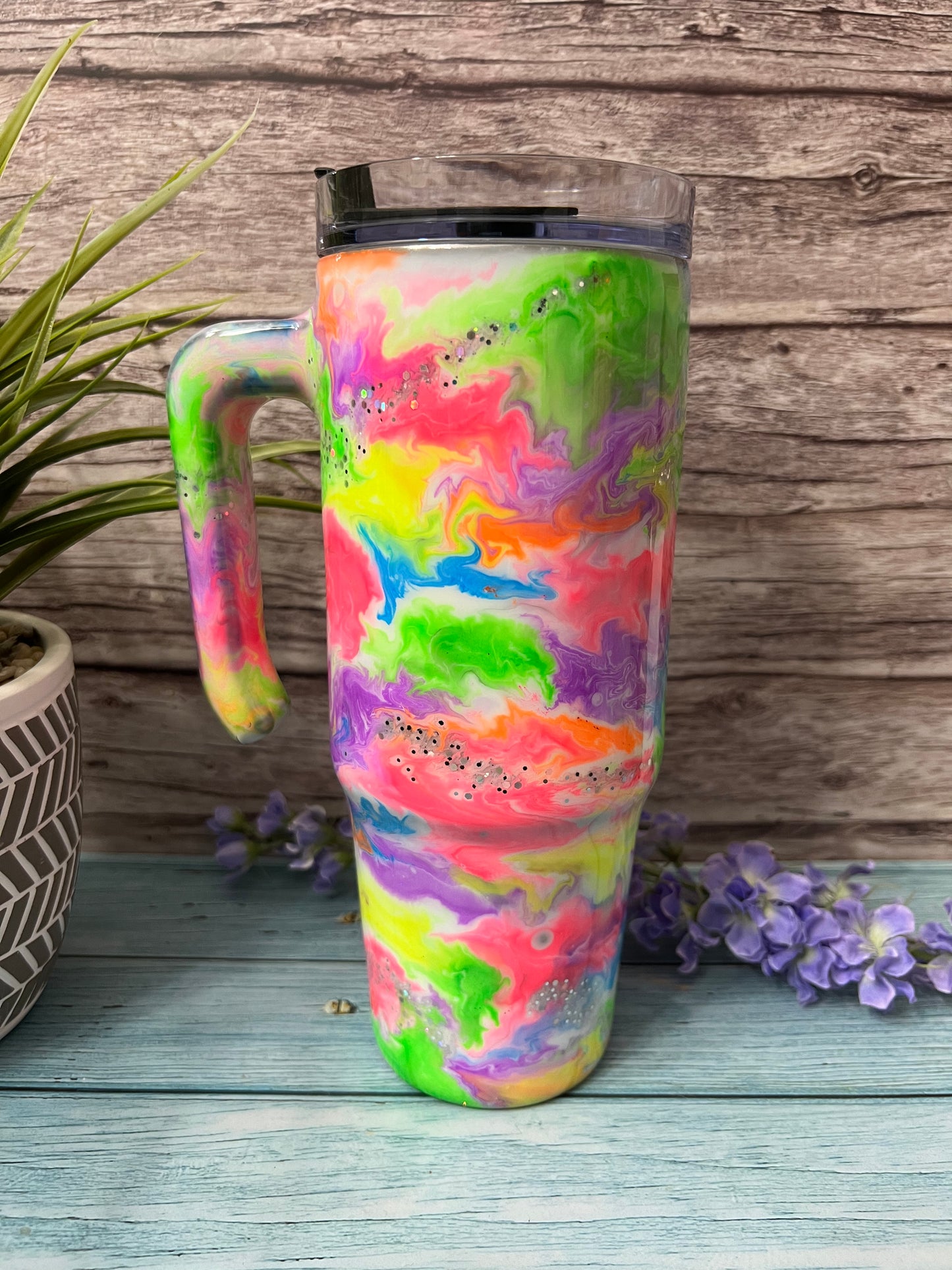 RTS #55 -30oz Grippy Tumbler-Neon Hopeful Dreams-Pre Made-RTS