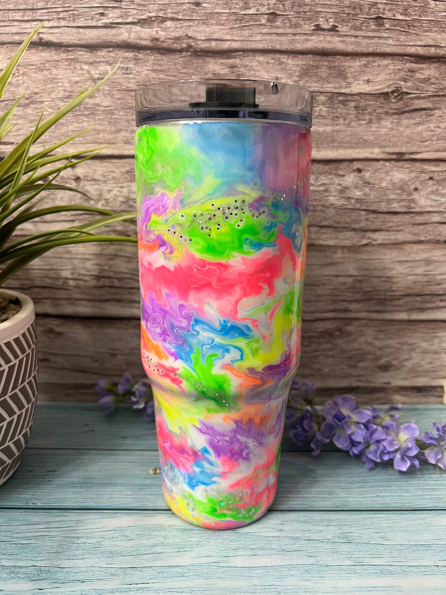 RTS #55 -30oz Grippy Tumbler-Neon Hopeful Dreams-Pre Made-RTS