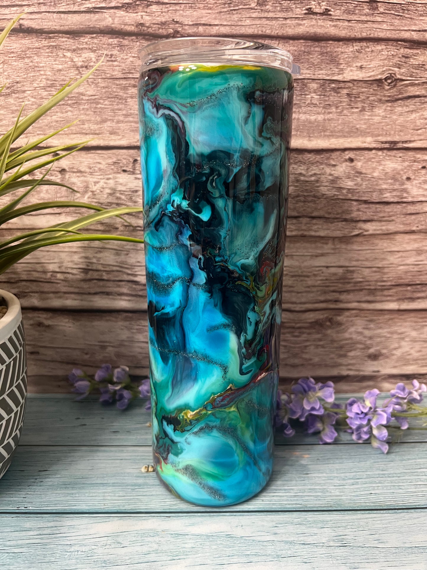 Hawaiian Vibes Handmade Custom Epoxy Tumbler