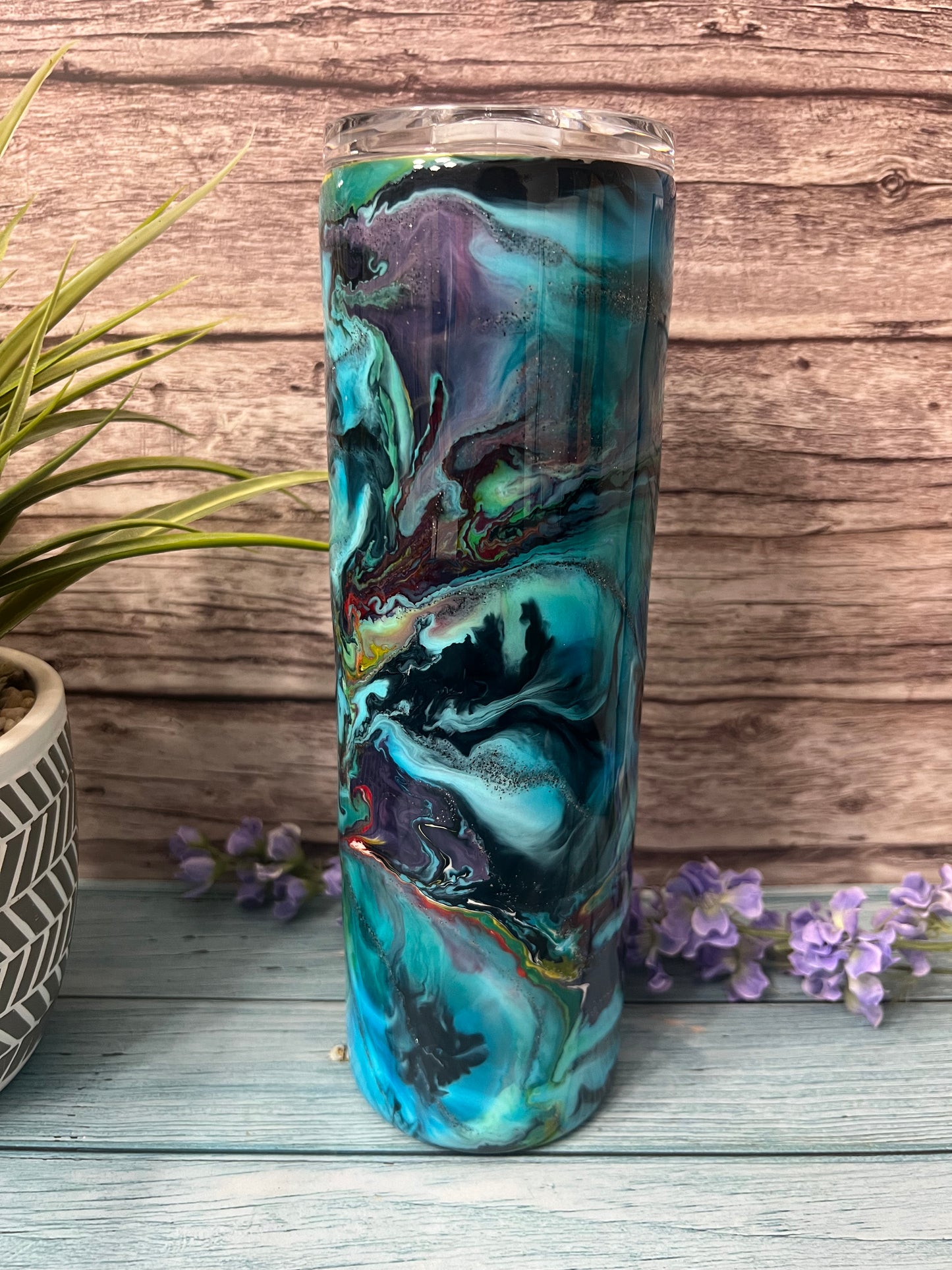 Hawaiian Vibes Handmade Custom Epoxy Tumbler