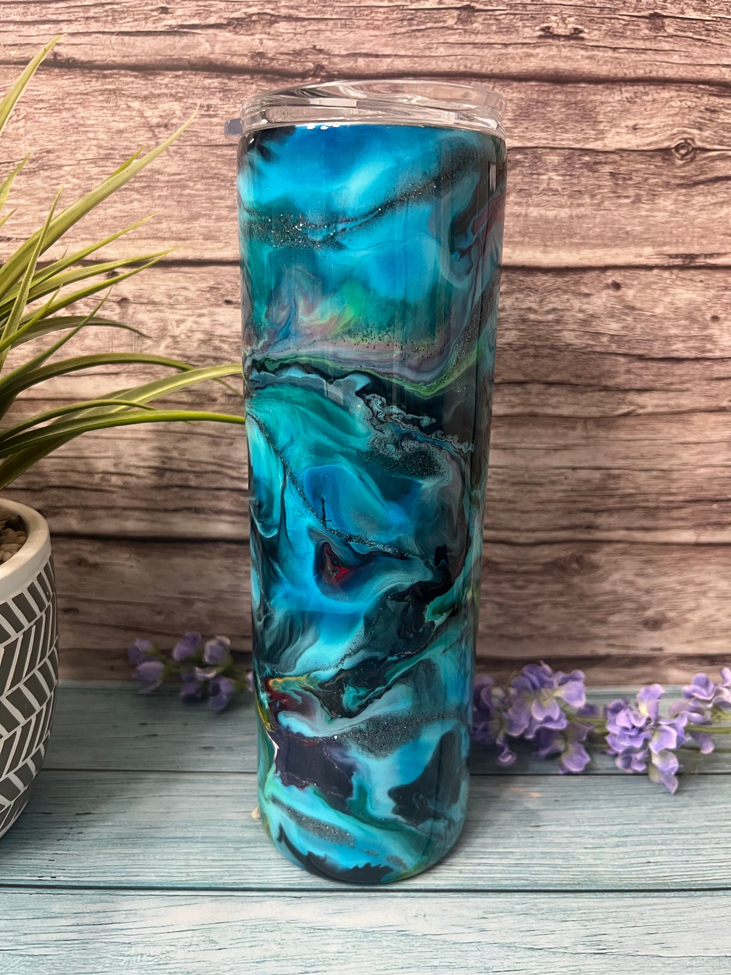 Hawaiian Vibes Handmade Custom Epoxy Tumbler