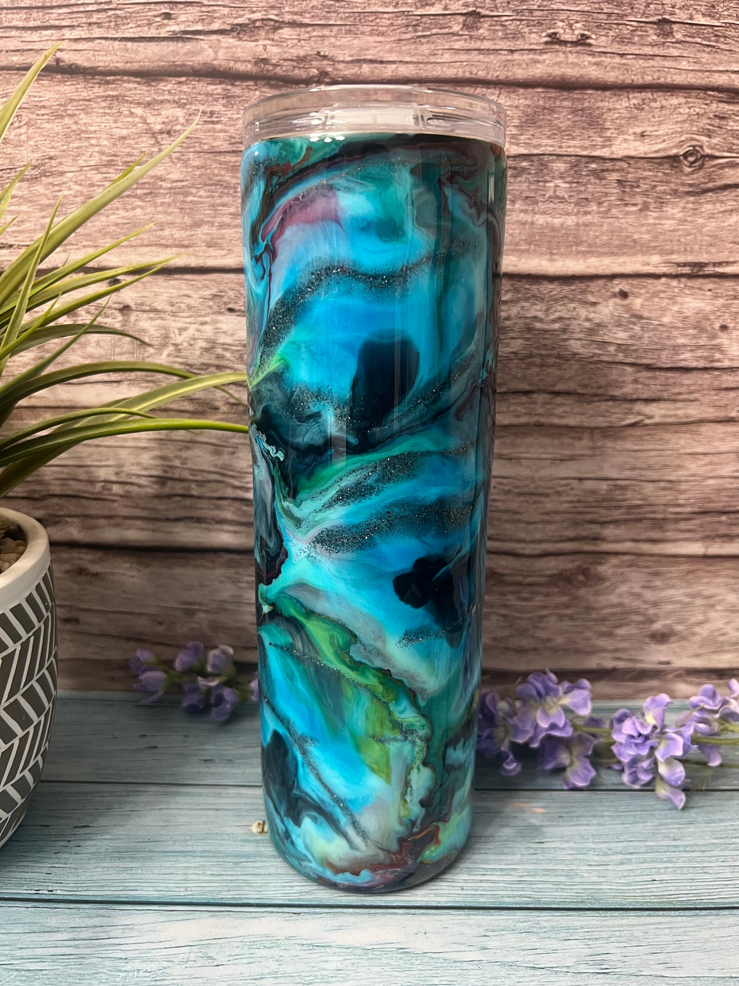 Hawaiian Vibes Handmade Custom Epoxy Tumbler