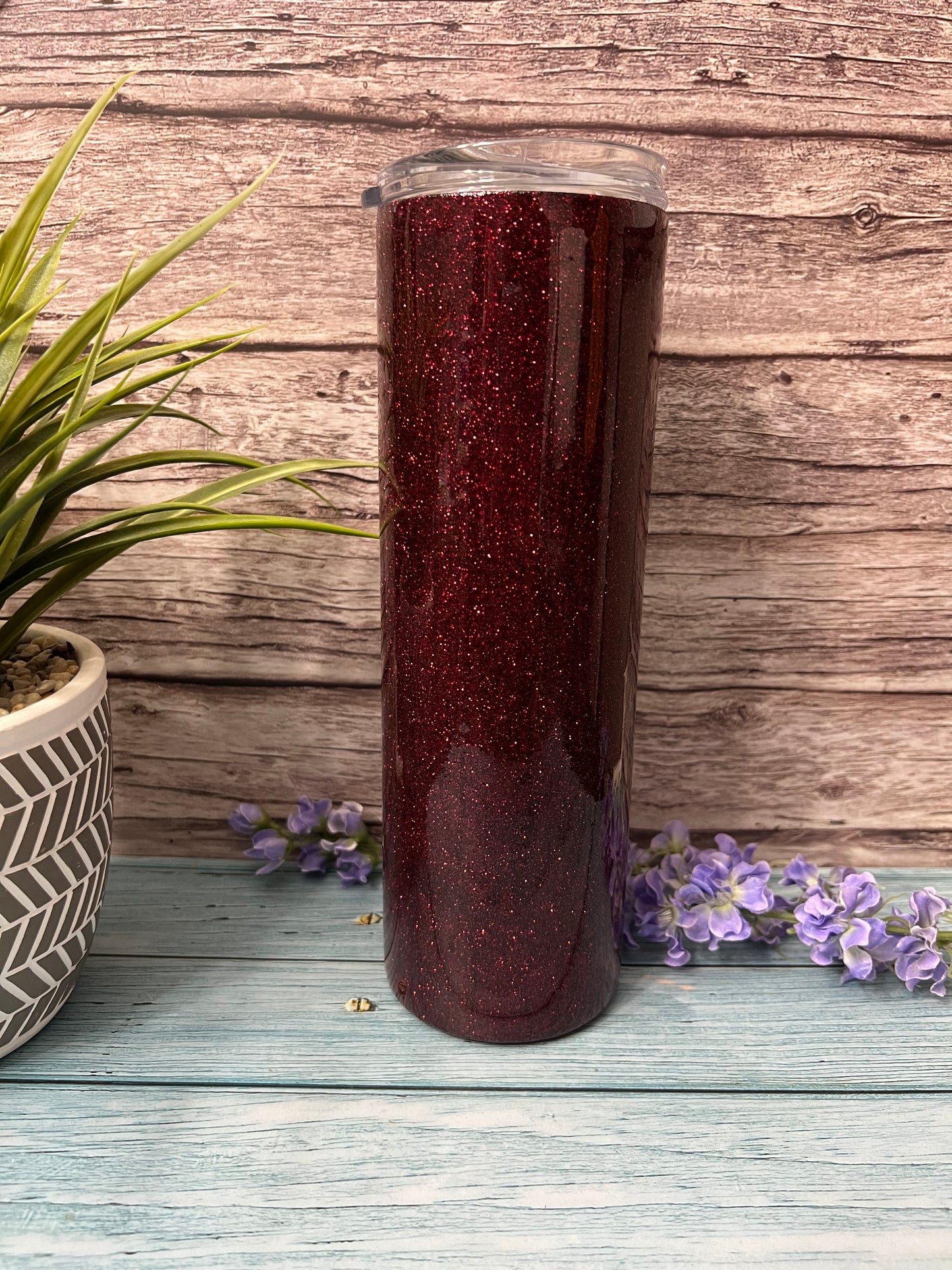 Berry Red Fine Glitter-30oz Skinny Tumbler-Pre Made